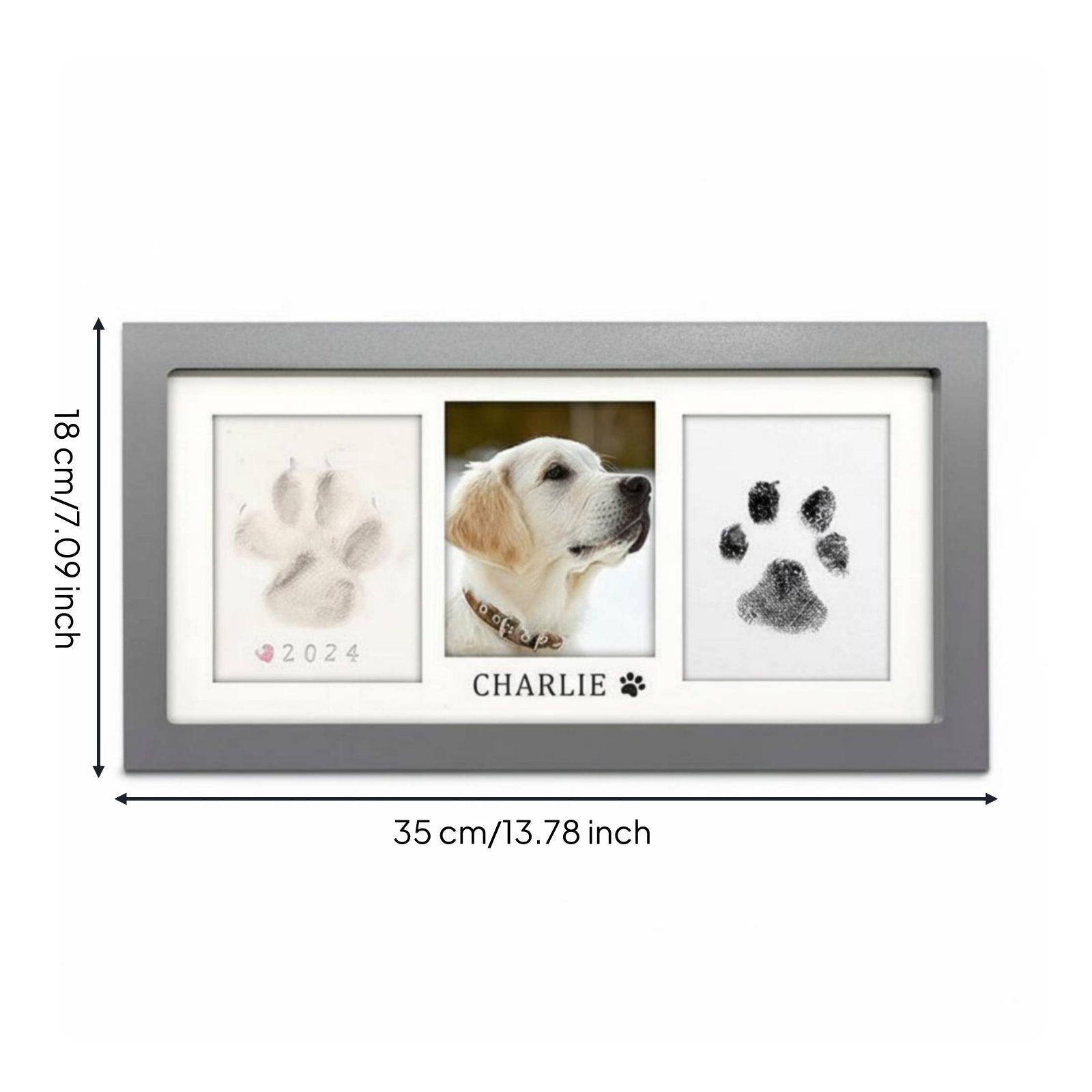 Pet Paw Print Frame Kit Clean-Press Ink Pad for Office Desk, New Puppy Owners