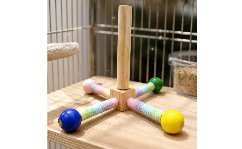 Parrot Rotator Toy Colorful Rotating Parrot Perch Easy to Install for Parrots