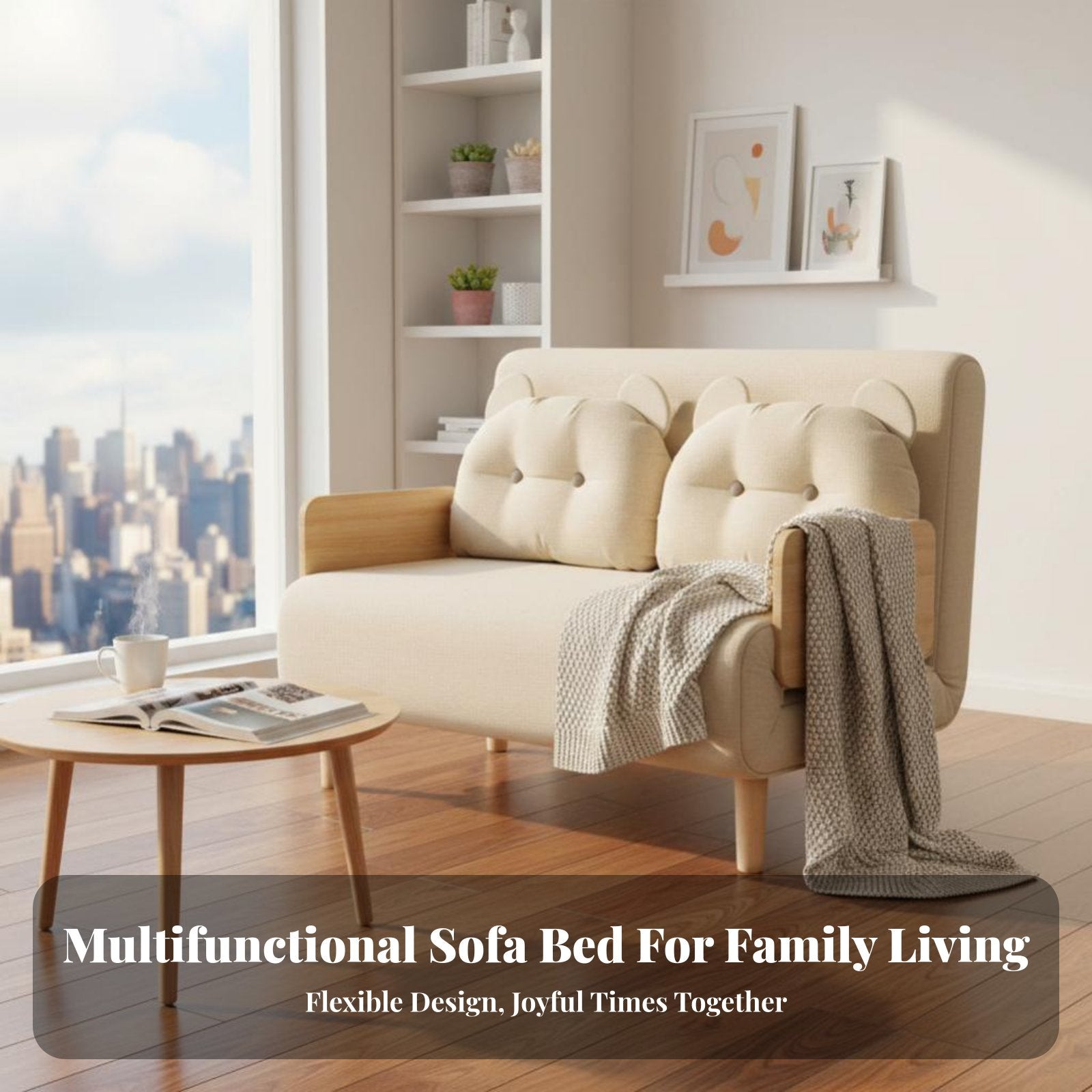 Foldable Animal-shapedShaped fold unfold Sofa 2-in-1 Design transformable Flip-Open Sofa Space Saving children's Furniture Cute creature Character for Toddlers, Parents, Grandparents, Living Room, Playroom, Nap Time, study corner