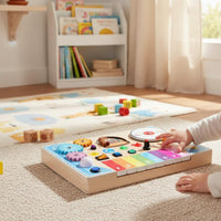 Piano Busy Board Educational Wooden Piano Board Enhances Hand-Eye Coordination