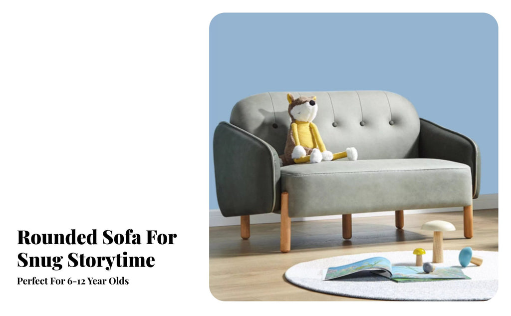 Young Child Two-Seater Sofa Nordic Design 2-Seater childs' Loveseat Easy to Clean Dense Foam for Kindergarten, Daychildcare