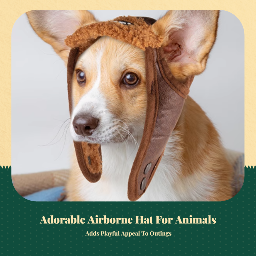 Dog Cat Aviator Hat, Soft Plush, For Parties, Adjustable