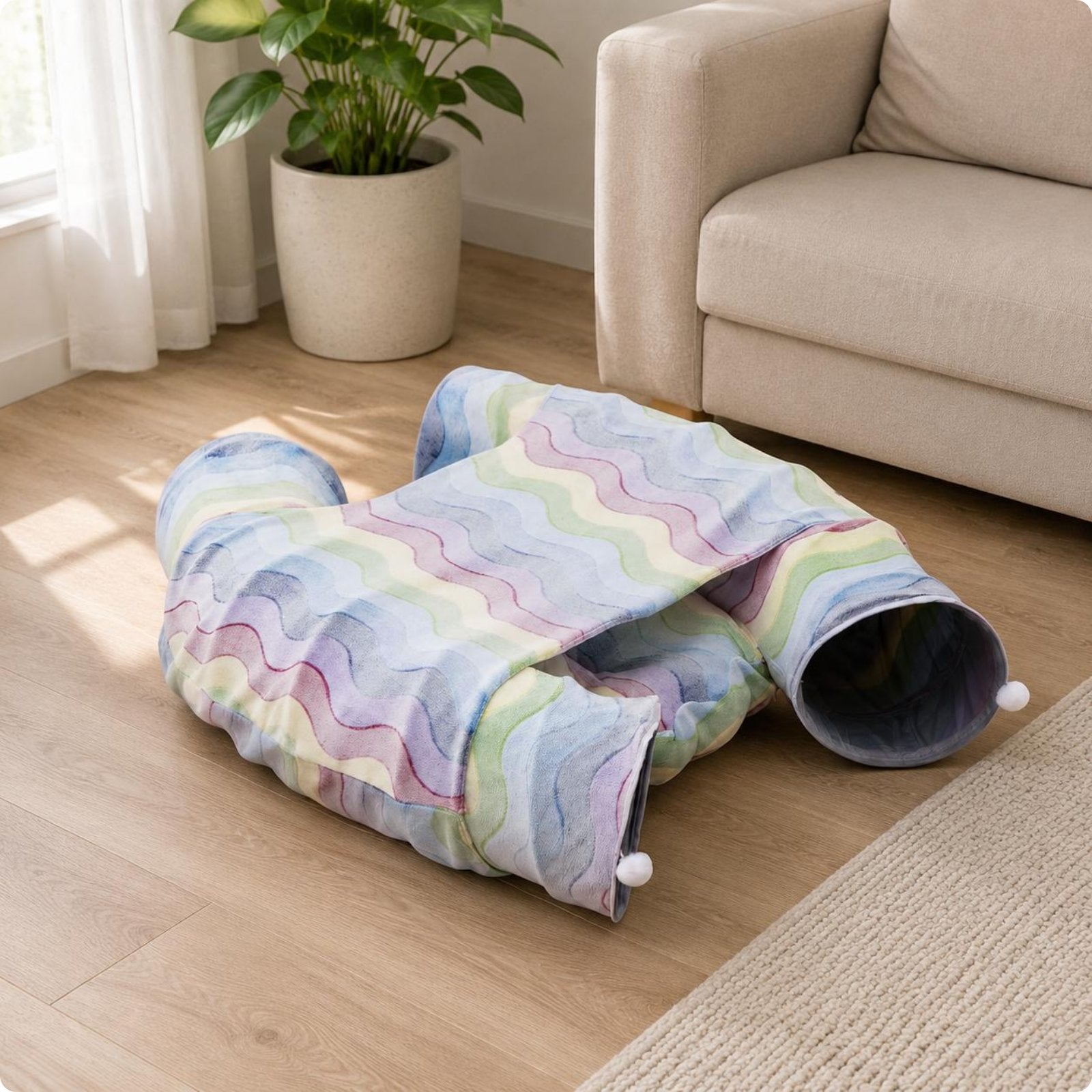 Kitten Tunnel Nest Multi-Functional Kitten Cave Bed Long-Lasting for Indoor