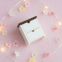 Miniature Bedside Cabinet Realistic Design Tiny End Table Model for Collectors