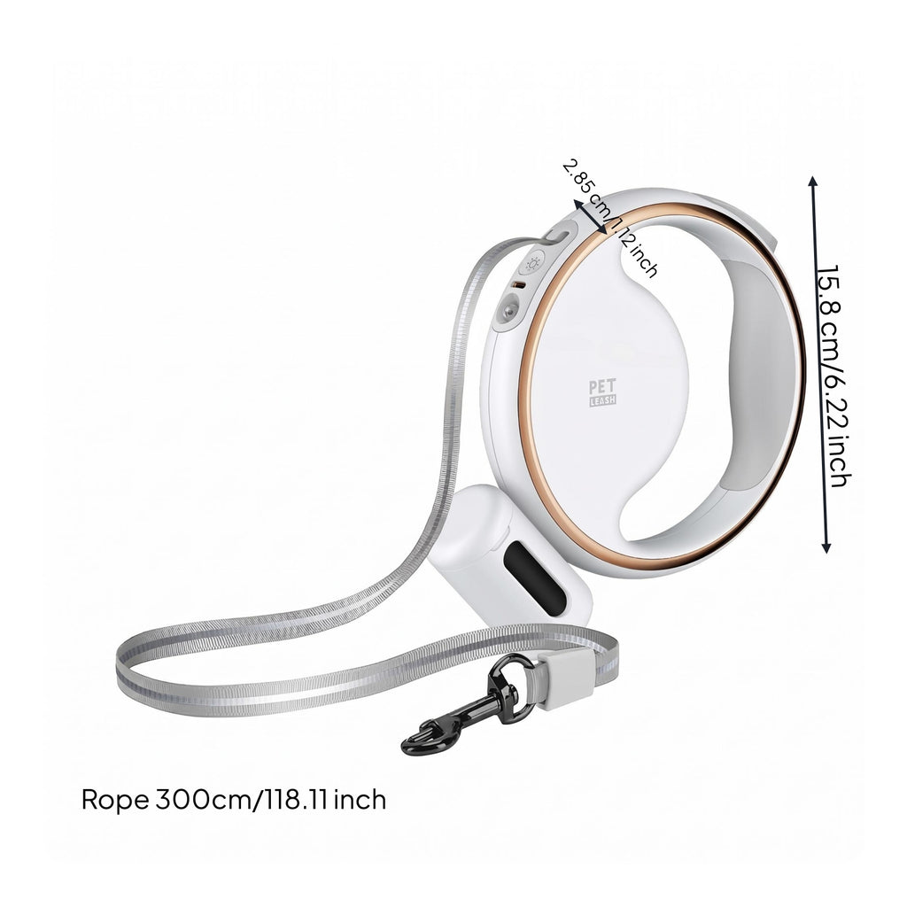 Automatic Retractable Pet Leash Extendable LED Retractable Leash Rust-Proof Hook
