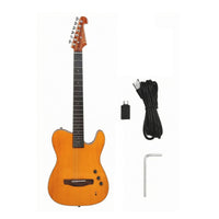 Quiet-practicePractice Guitar Solid Top Acoustic-Electric Guitar Natural Wood
