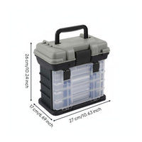 4-Layer Lure Storage Box Fishing Organizer Box Secure Latches Fishing Equipment Organizer for Fishermen