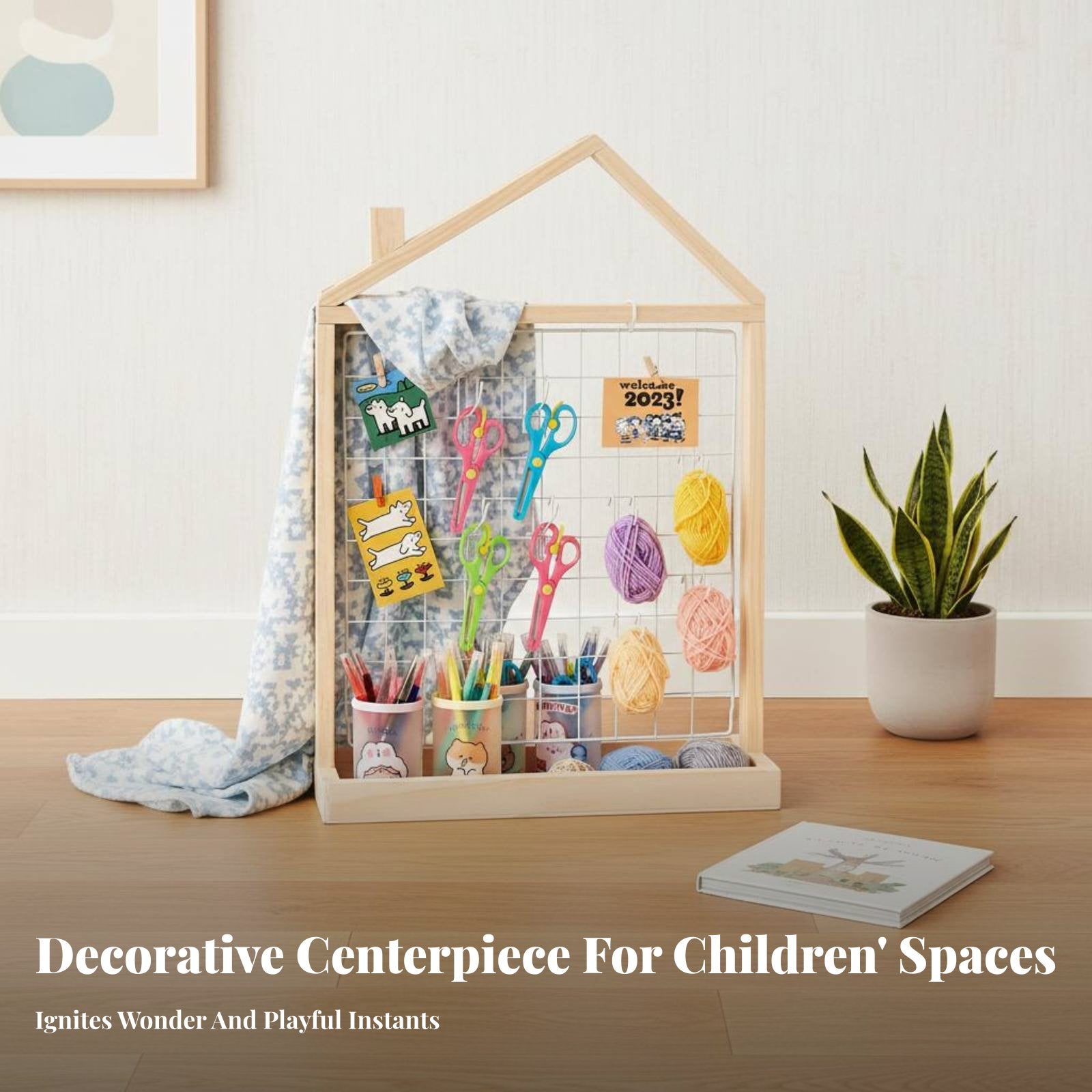 Rolling House-Shaped Clothes Rack Mobile with casters kids' Clothes Rack Portable Sturdy Construction for Toddlers, Small Spaces