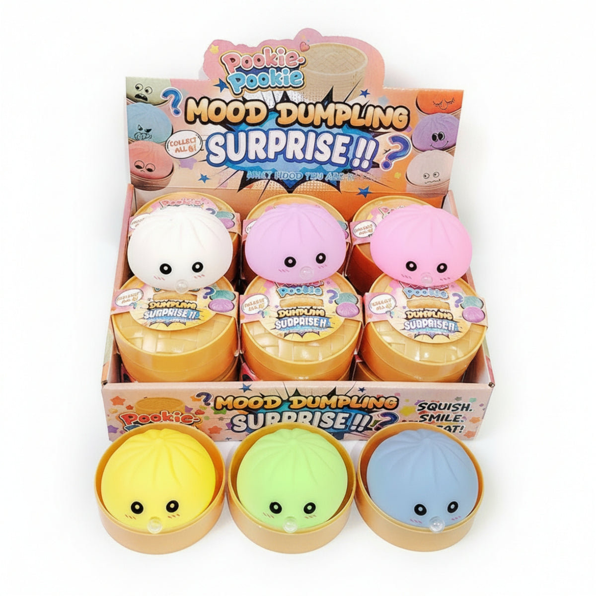 12 Pieces Dumpling Squishy Hand-Held Dumpling Squish Toy Kawaii Style