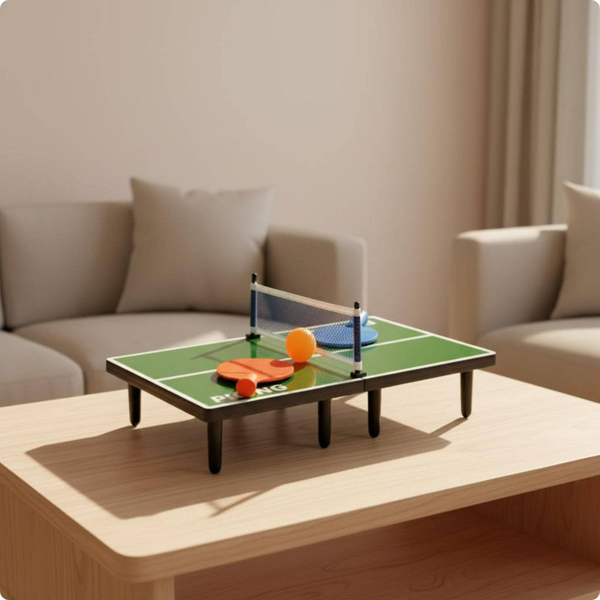 Mini Table Tennis Set No Assembly Mini Table Tennis Indoor Toy for Kids, Home