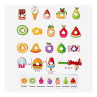 Wooden Fruit Threading Beads Fine Dexterity Skills Preschool Lacing Toy Colorful