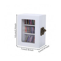 Wooden Bookshelf Ornament Three Shelves Mini Bookshelf Cabinet Rectangular Home Decor