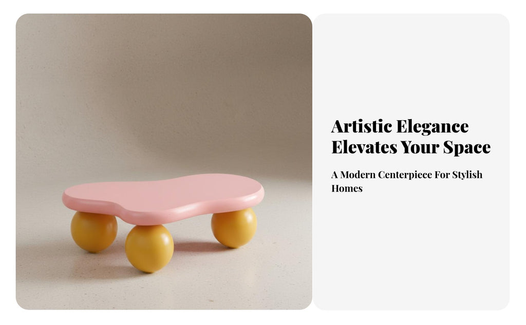 Irregular Shape puffyShaped Table Creamy visual appeal & house Furniture dual-tone design Rounded Corners for Young Adults, Apartment Dwellers, Living Room, Playroom, Nursery, Small areas