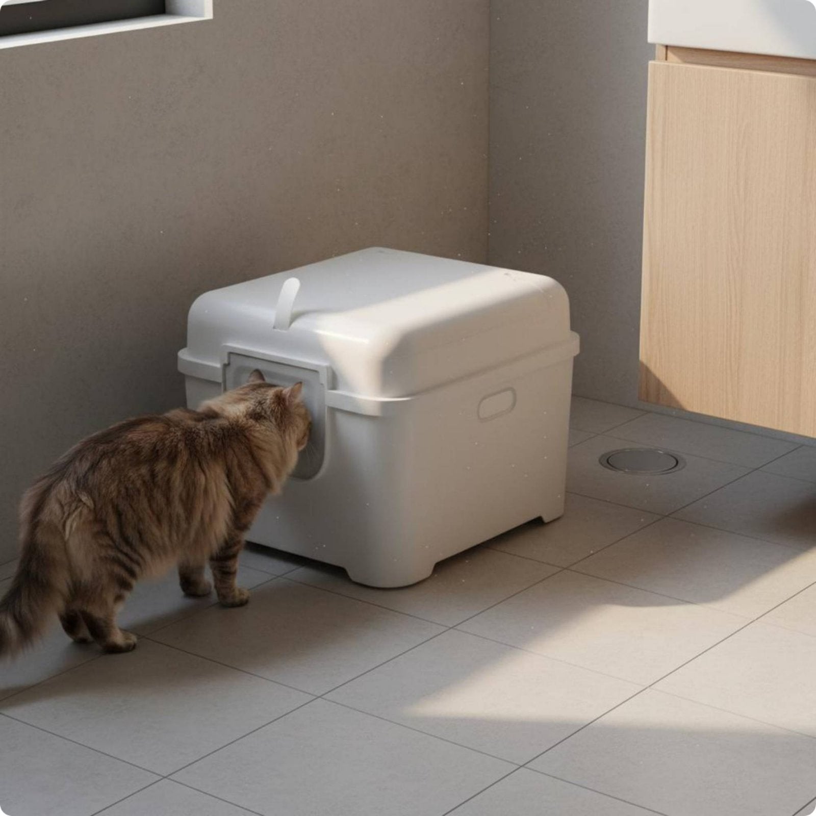Extra Large Cat Waste Container Privacy Cover Enclosed Cat Waste Container Easy to Pet Hygiene Care