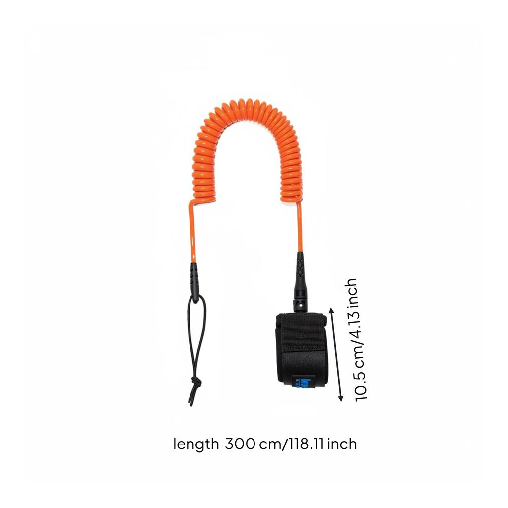 Coiled Stand-up Paddleboard Leash Universal Fit 10ft Coiled Surf Cord Reduces Drag Paddleboard Ankle Leash for Paddleboarding
