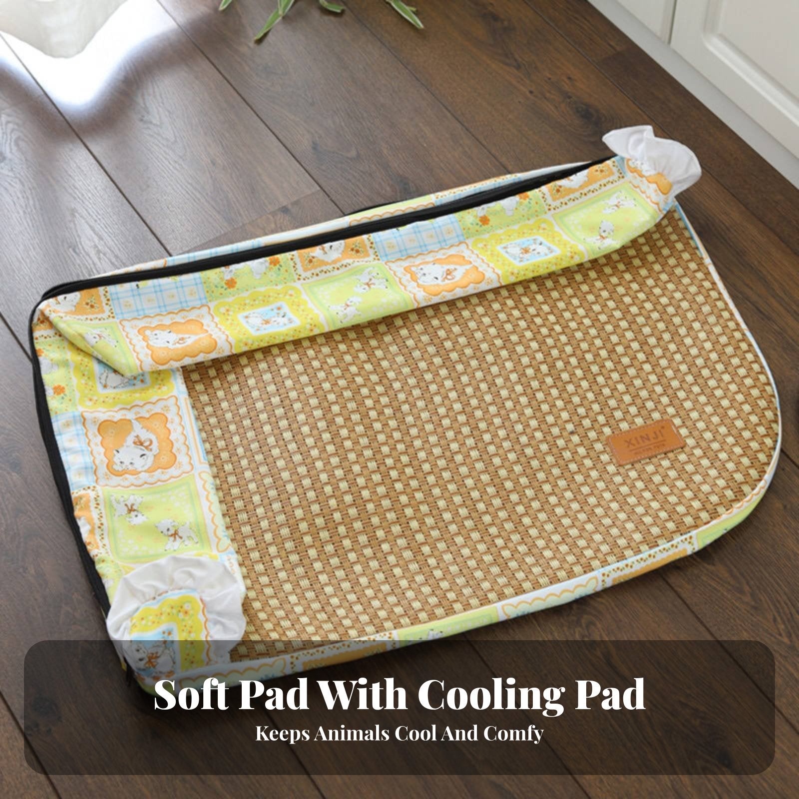 Woven Cooling mat Breathable Quilted pet mat cleanable for Indoors, feline Owners