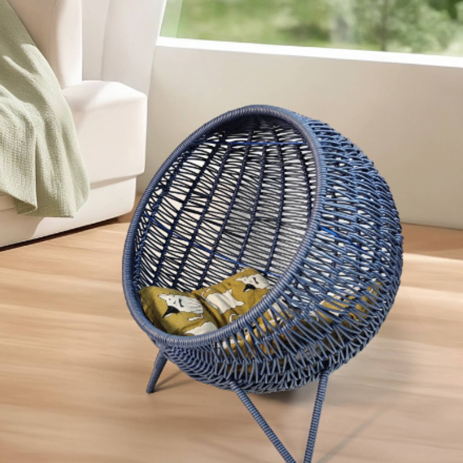 Feline Lounge Bed Woven Feline Lounge Indoor Outdoor Use for Cats