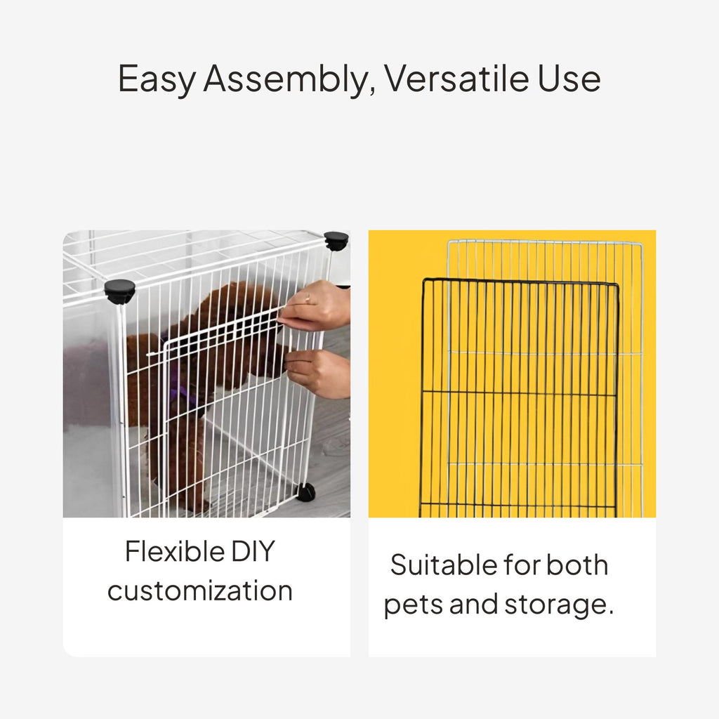 DIY Pet Cage Grid Panels, Modular Fence Divider