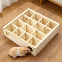 Wooden Hamster House Intelligence Development Wooden Activity Toy Cognitive Hamster Puzzle Box for Hamsters