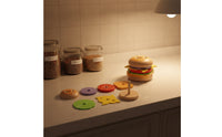 Wooden Burger Toy Stackable Wooden Hamburger Toy Smooth Edges for Early Learning