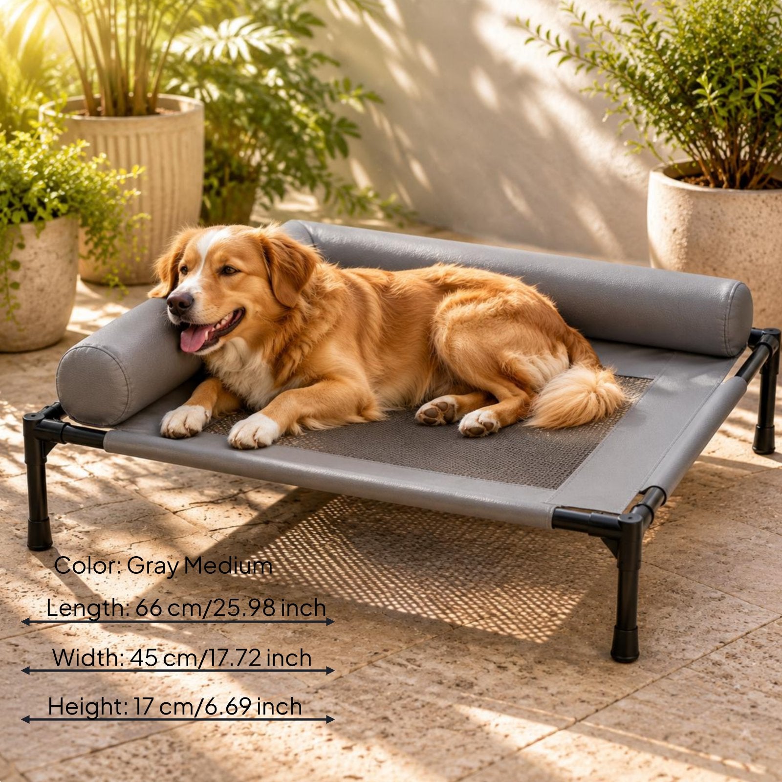 Breathable Dog Cot Cooling Elevated Dog Bed Easy to Clean for Hot Weather, Cats