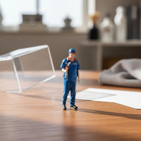 1:64 Gas Station Attendant Figurine Collectible 1/64 Scale Miniature Scene