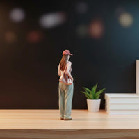 Girl Figure Holding Coffee Display Scene Accessory Coffee Cup Figurine