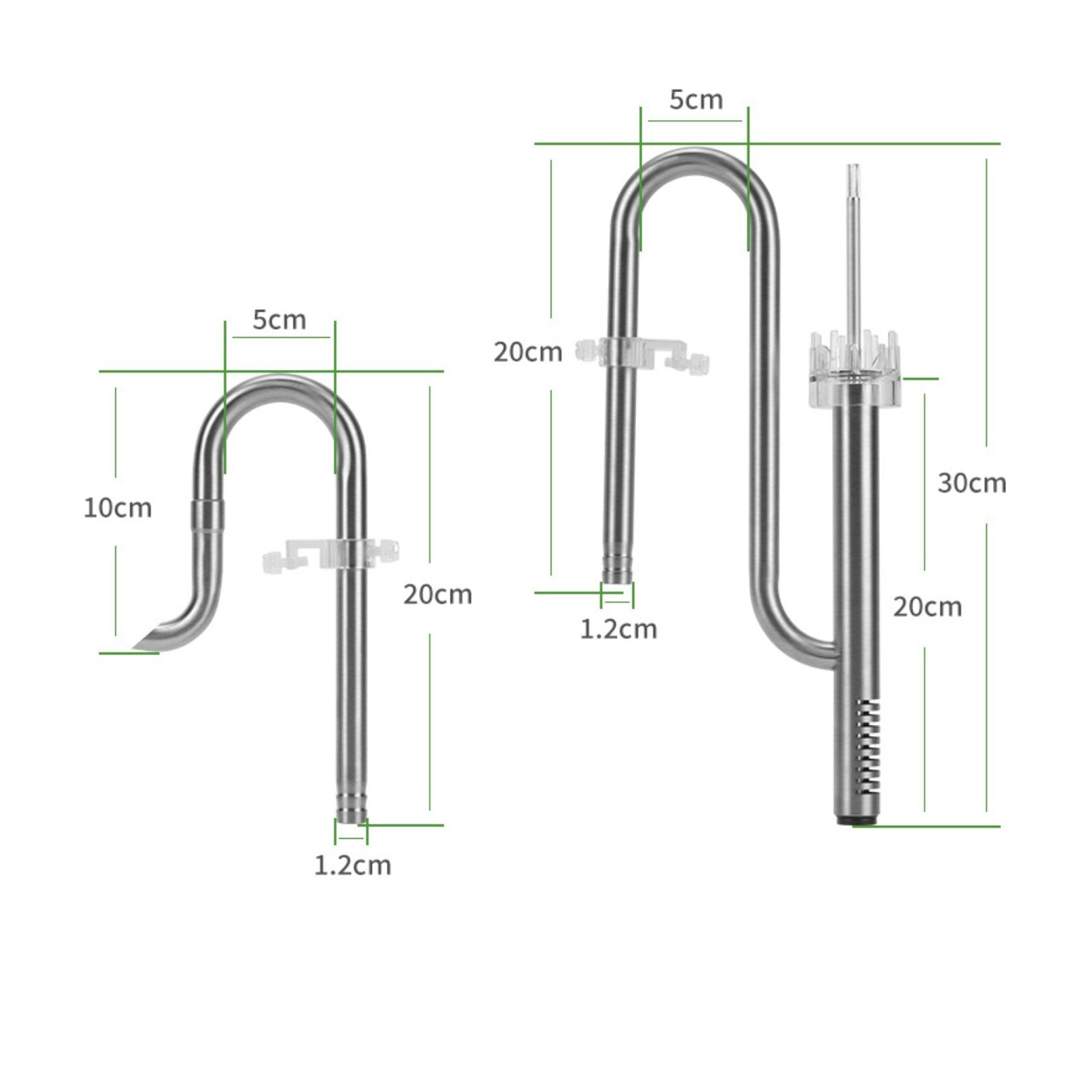 Aquarium Inflow Outflow Pipe Kit Rust Resistant Surface Skimmer Pipe Set