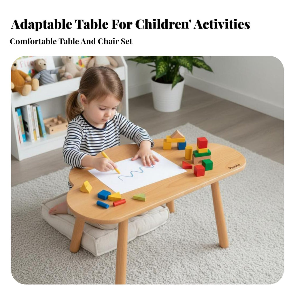 2 Pieces Multi-Activity Table and Chair Set Sturdy & Safe Playroom furniture