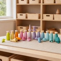 Wooden Peg Doll Decorative Wooden Figurine Polished Edges for Children