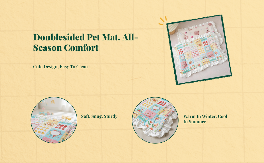 Non-slip reversible dog crate mat