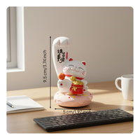Fortune Feline Figurine Ornament Good Luck Maneki Neko Statue Wealth And