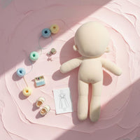 DIY Doll Supple Soft Velvet Textile Faceless Stuffed Figure for Crafters, Hobbyists