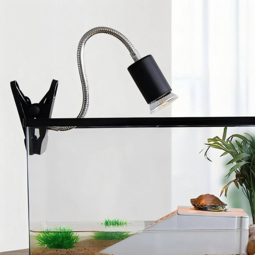Clamp-on Basking Lamp Flexible Reptile Heat Lamp Holder Pet Lighting Plastic Clamp Metal
