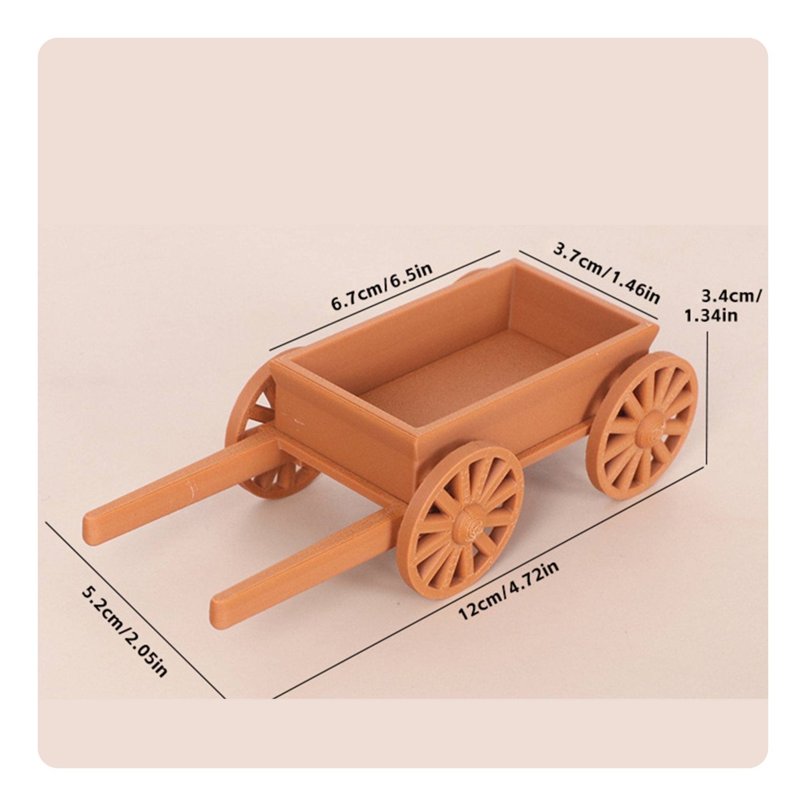 1:12 Scale Handcart PLA Material Dollhouse Wheelbarrow Model for Collectors
