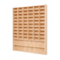 Toy Car Display Rack Natural Wood Partitioned Wooden Cabinet Large Capacity