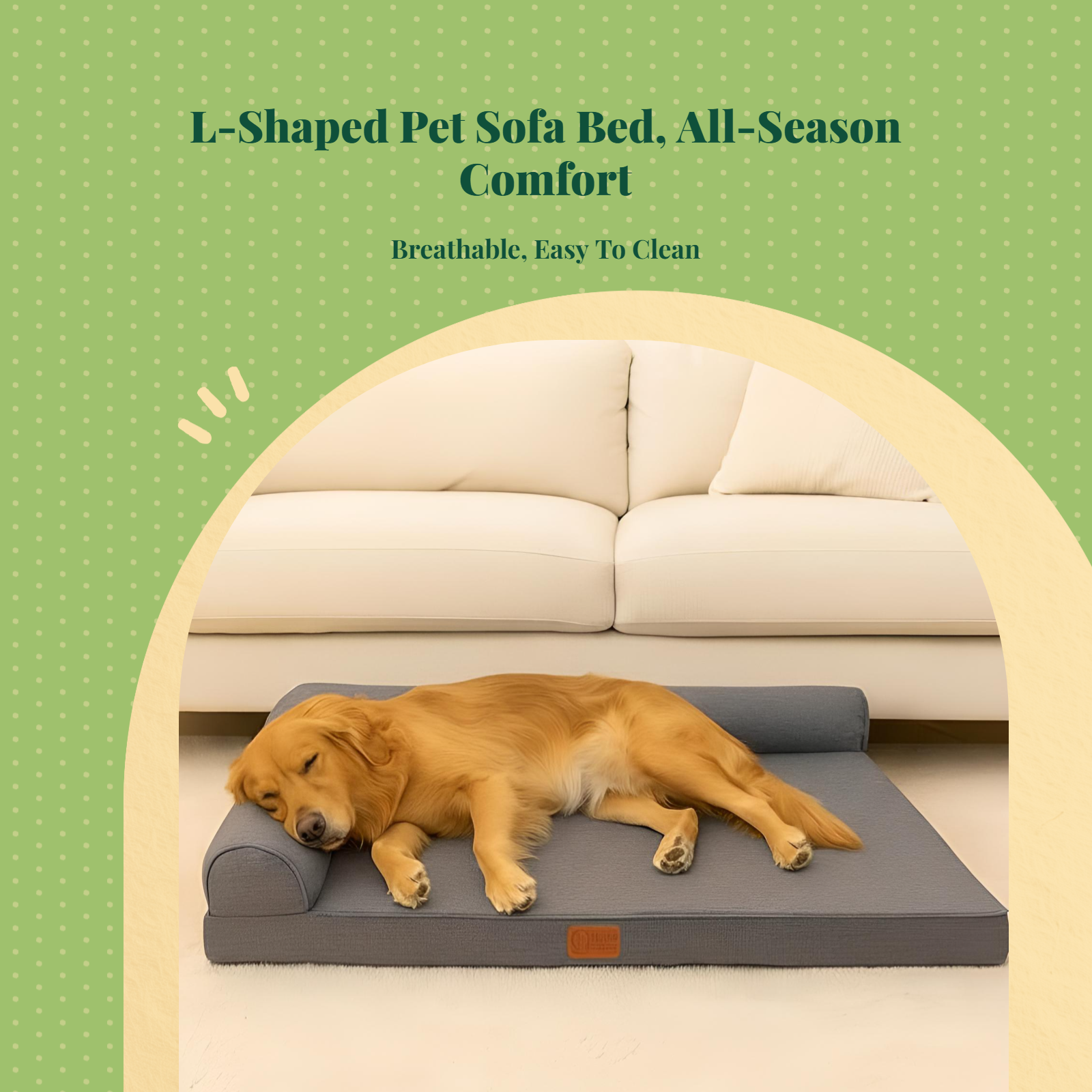 Waterproof dog bed with removable cover