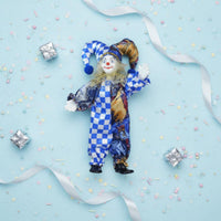 Ceramic Clown Doll Porcelain Jester Figure Handmade for Tabletop Display