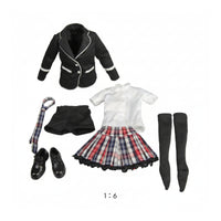 Female School Outfit Lace-Edged Plaid School Outfit Tailored