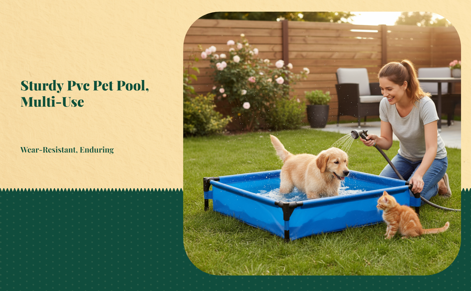 Foldable Pet Pool, Portable Dog Bath Tub, Outdoor Use