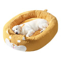 Plush dog bed with removable cover