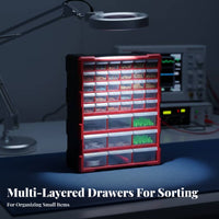39-Drawer Cabinet Translucent Drawers 39-Drawer Organizer Removable Divider