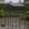 Wire Canine Enclosure Kennel Heavy Duty Roofed Dog Reliable Fastener Latch