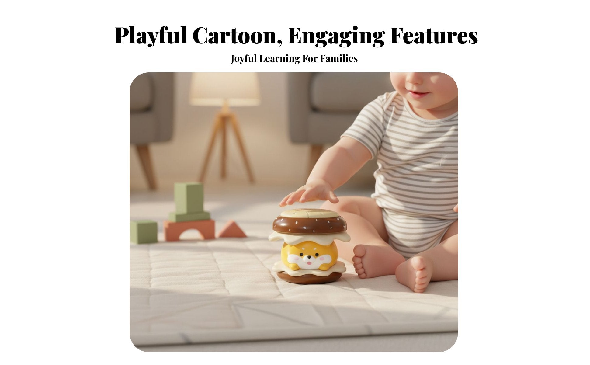 Baby Hand Pat Drum Early Educational Baby Drum Toy Cute Cartoon Design for Home