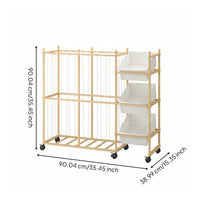 Wooden Toy Storage Organizer Easy to Move Mobile Storage Rack Large Capacity