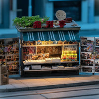 Illuminated Newsstand Model Built-in Light Micro Vendor Scene High Intricacy