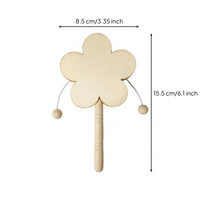 DIY Rattle Drum Educational Blank Wooden Rattle Toy DIY Wooden Drum Sanded Surface Comfortable Grip for Kindergarten