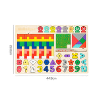 Wooden Tangram Game Multifunctional Tangram Game Board Early Math Skills
