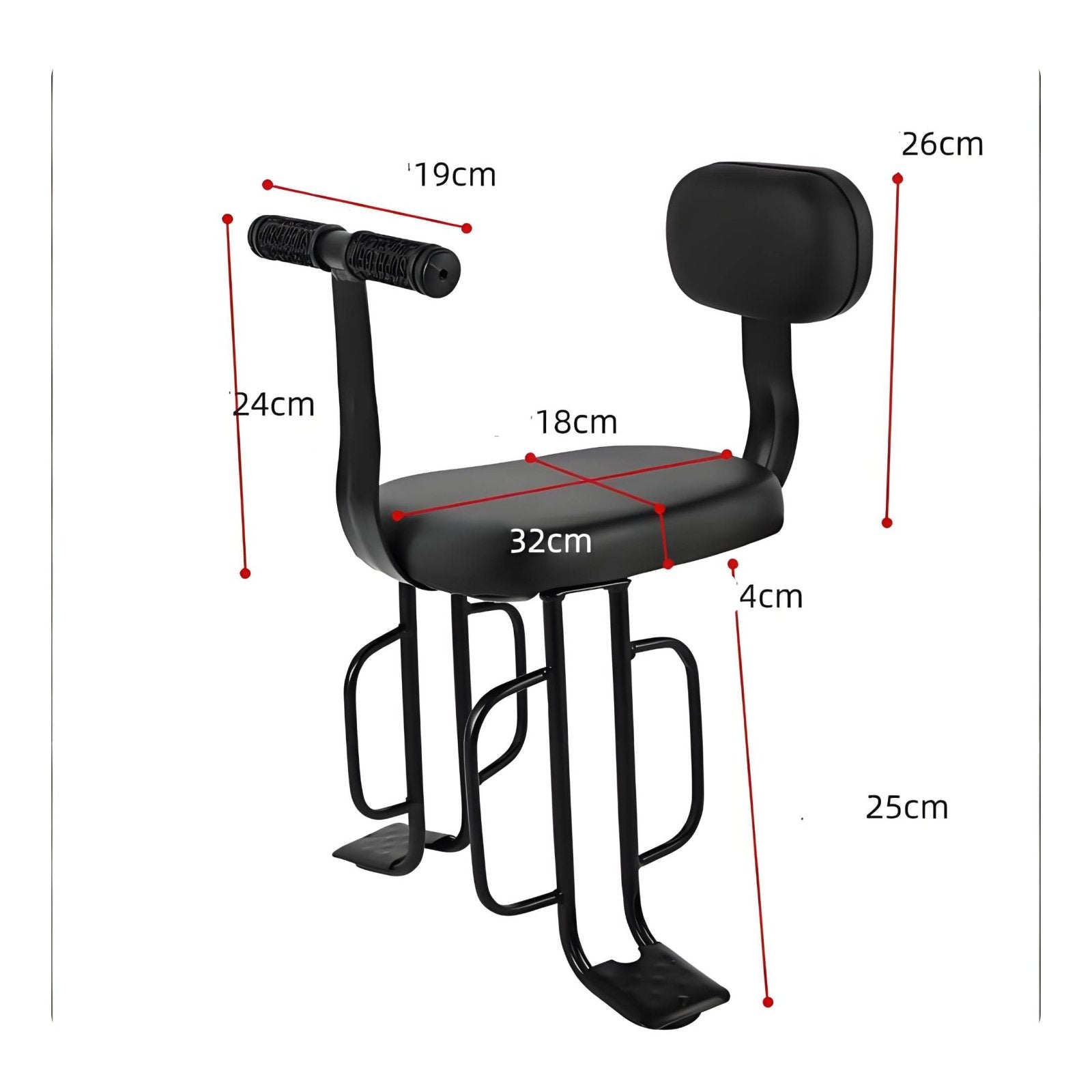 Rear Child Bike Seat Footrest Rear Mounted Child Seat Water Resistant for Kids