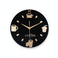 Coffee Cup Wall Clock Decorative Timepiece Easy Installation for Cafe Owners